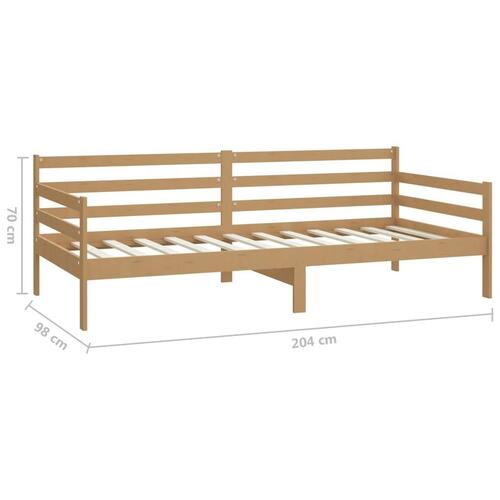 Daybed med madras 90x200 cm massivt fyrretræ gyldenbrun