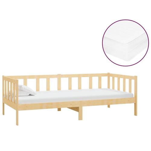 Daybed med madras 90x200 cm massivt fyrretræ