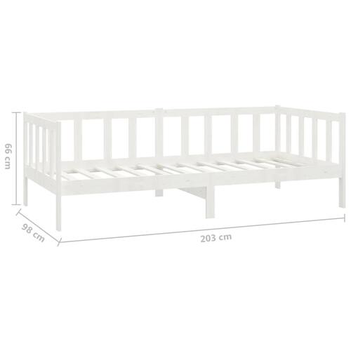 Daybed med madras 90x200 cm massivt fyrretræ hvid