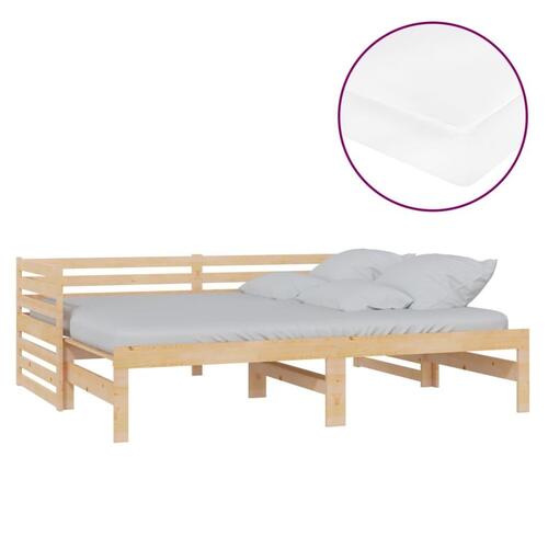 Daybed med udtræk 2x(90x200) cm massivt fyrretræ