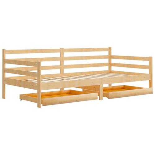 Daybed med skuffer 90x200 cm massivt fyrretræ