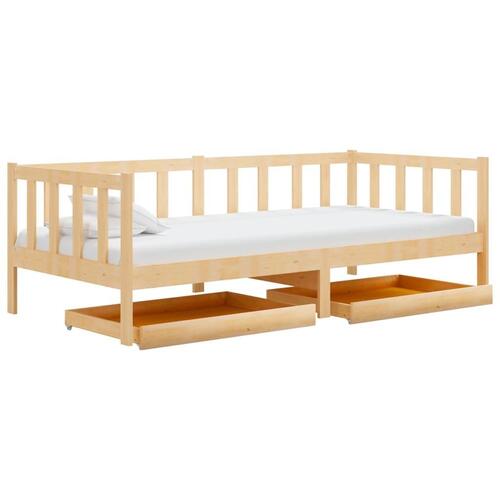 Daybed med skuffer 90x200 cm massivt fyrretræ