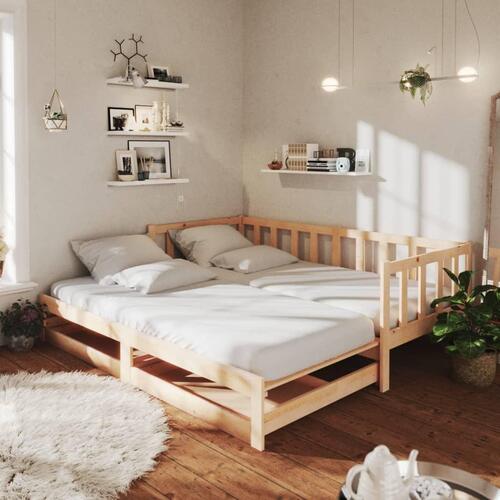 Daybed med udtræk 2x(90x200) cm massivt fyrretræ