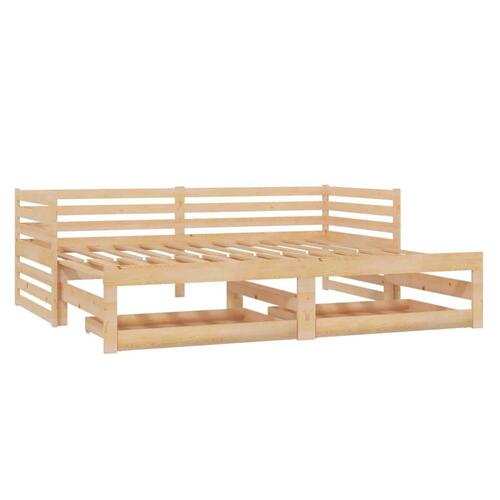 Daybed med udtræk 2x(90x200) cm massivt fyrretræ