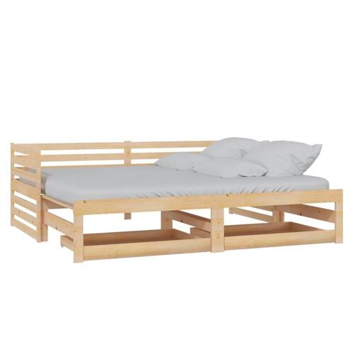 Daybed med udtræk 2x(90x200) cm massivt fyrretræ