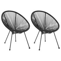 Havestole 2 stk. rattan sort
