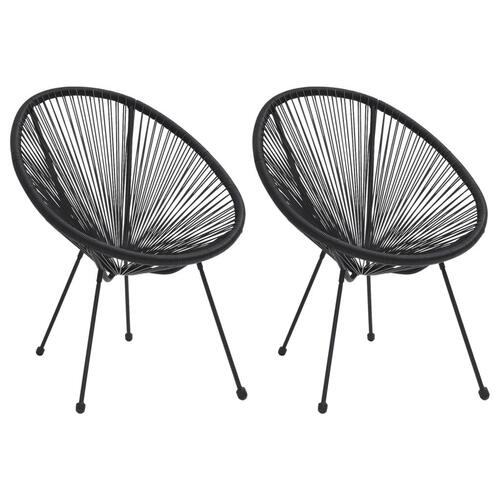 Havestole 2 stk. rattan sort