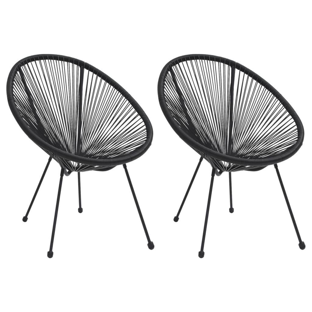 Havestole 2 stk. rattan sort