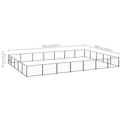Hundeløbegård 35 m² stål sort