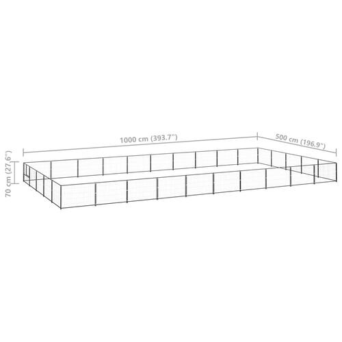 Hundeløbegård 50 m² stål sort