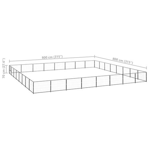 Hundeløbegård 64 m² stål sort