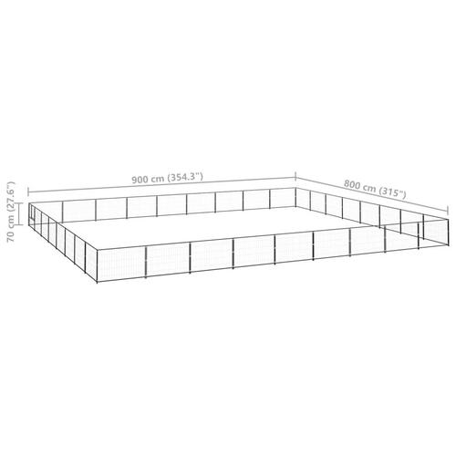Hundeløbegård 72 m² stål sort