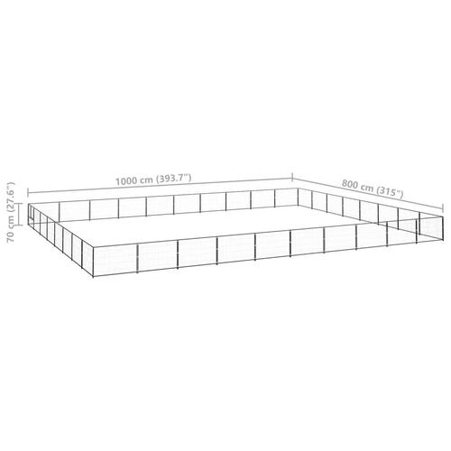 Hundeløbegård 80 m² stål sort