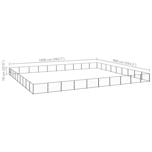 Hundeløbegård 90 m² stål sort