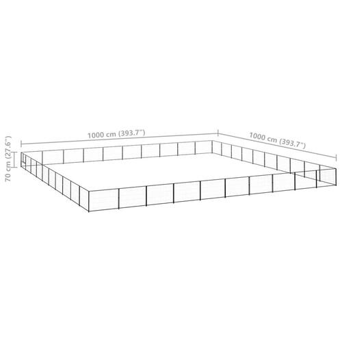 Hundeløbegård 100 m² stål sort
