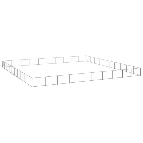 Hundeløbegård 100 m² stål sølvfarvet