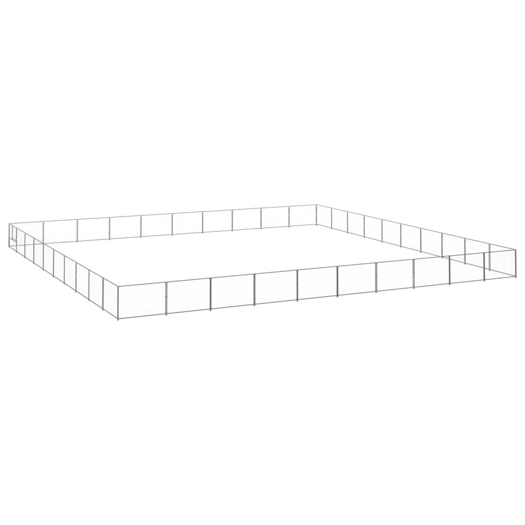 Hundeløbegård 100 m² stål sølvfarvet