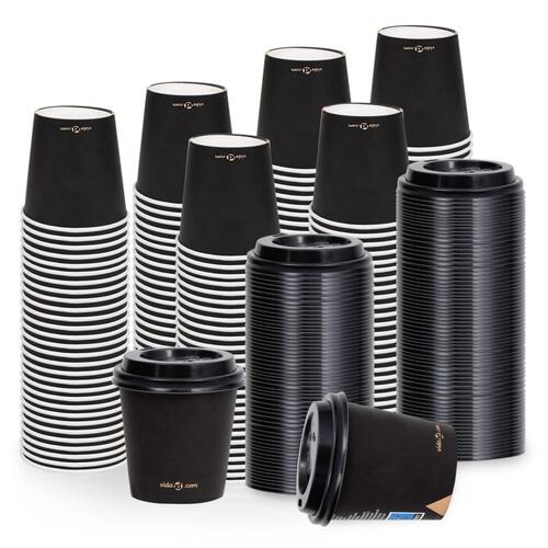 Papkrus med låg 250 stk. 120 ml sort