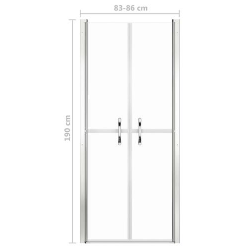 Brusedør 86x190 cm klart sikkerhedsglas