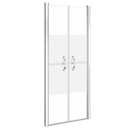 Brusedør 86x190 cm delvist matteret sikkerhedsglas
