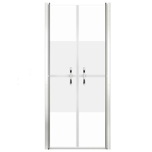 Brusedør 86x190 cm delvist matteret sikkerhedsglas