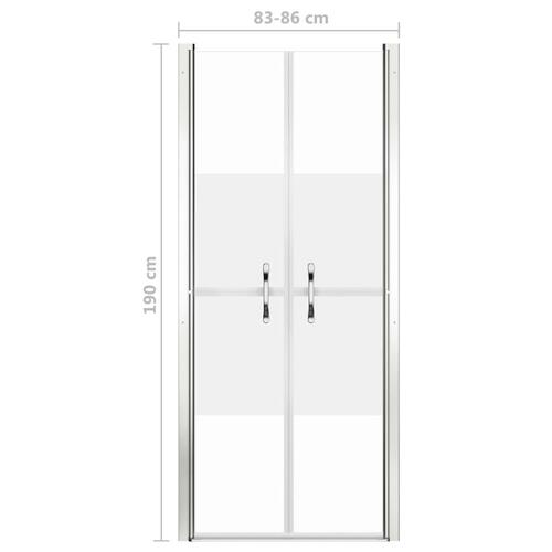 Brusedør 86x190 cm delvist matteret sikkerhedsglas