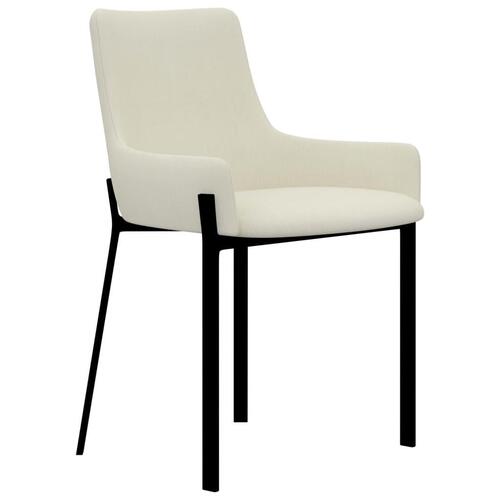 Spisebordsstole 2 stk. stof cremefarvet