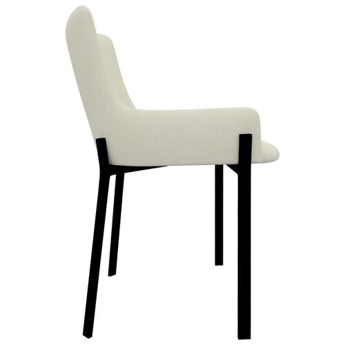 Spisebordsstole 2 stk. stof cremefarvet