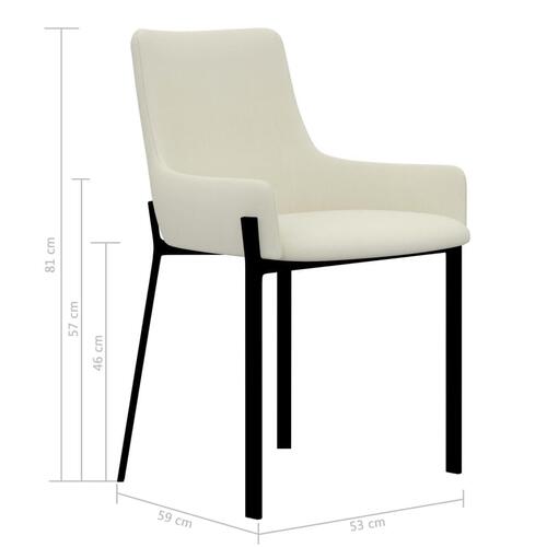 Spisebordsstole 2 stk. stof cremefarvet