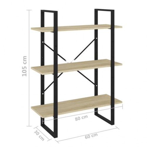 Bogskab 80x30x105 cm konstrueret træ sonoma-eg