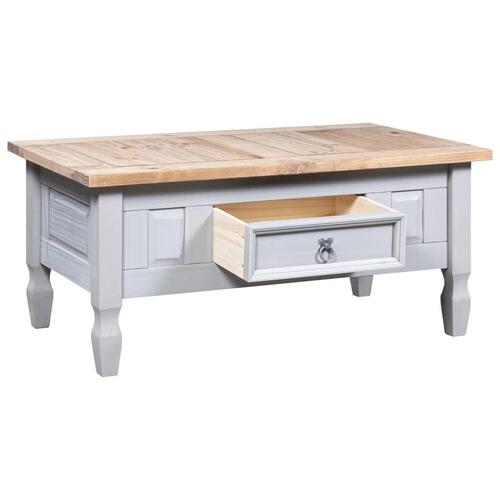 Sofabord 100 x 55 x 44 cm fyrretræ Corona-serien grå