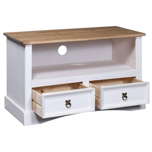 Tv-skab Corona-serien 91x43x56 cm mexicansk fyrretræ hvid