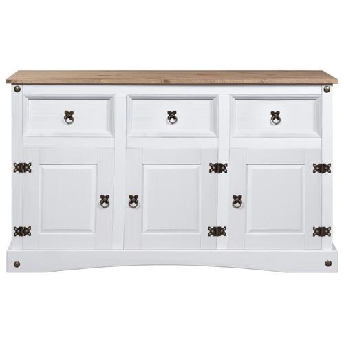 Skænk Corona-serien 132x43x78 cm mexicansk fyrretræ hvid