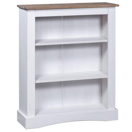 Reol tre hylder Corona-serien 81x29x150 cm fyrretræ hvid