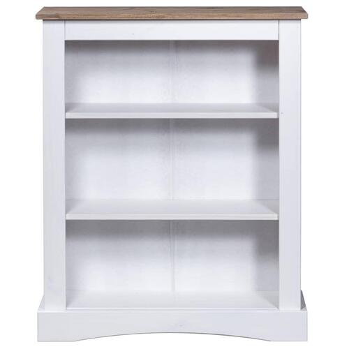 Reol tre hylder Corona-serien 81x29x150 cm fyrretræ hvid