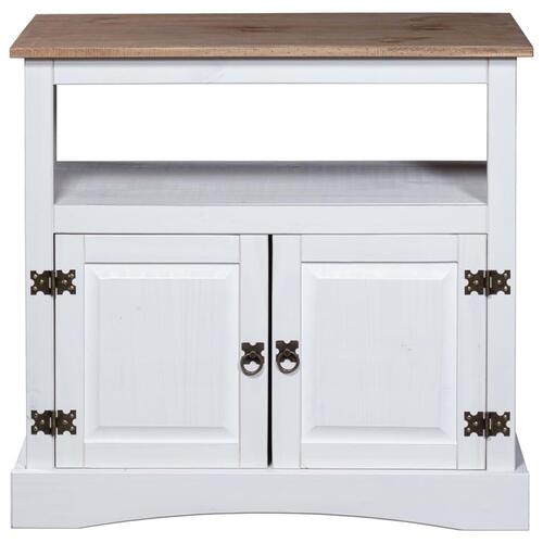 Tv-skab Corona-serien 80x43x78 cm mexicansk fyrretræ hvid