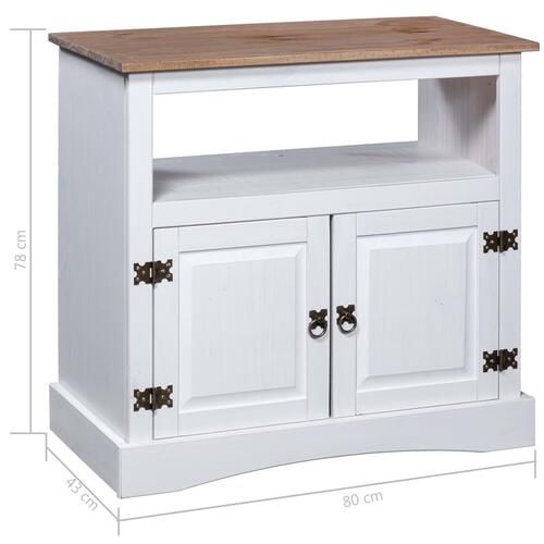Tv-skab Corona-serien 80x43x78 cm mexicansk fyrretræ hvid
