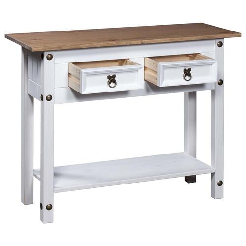 Konsolbord Corona-serien 90x34,5x73 cm mexicansk fyrretræ hvid