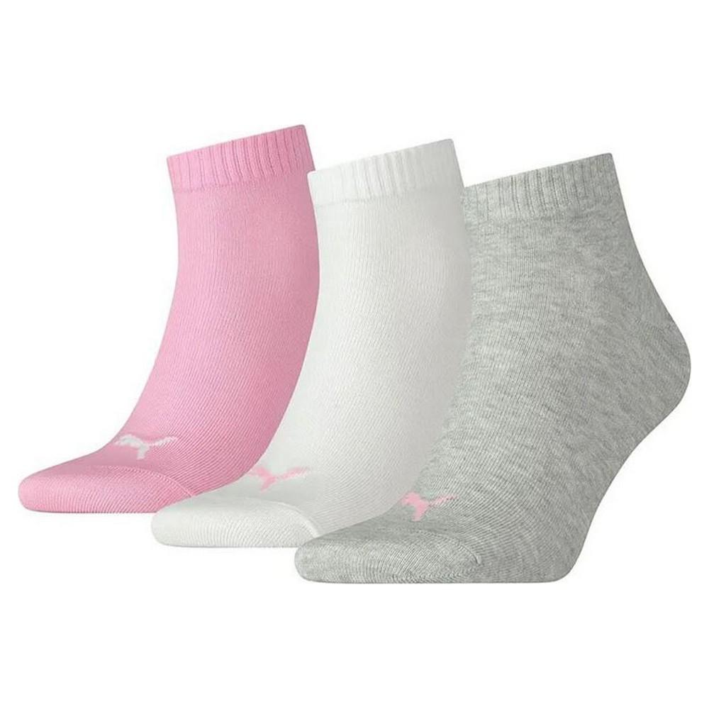 Sportsstrømper Puma Quarter Plain Grå Pink Hvid (3 stk) 39-42