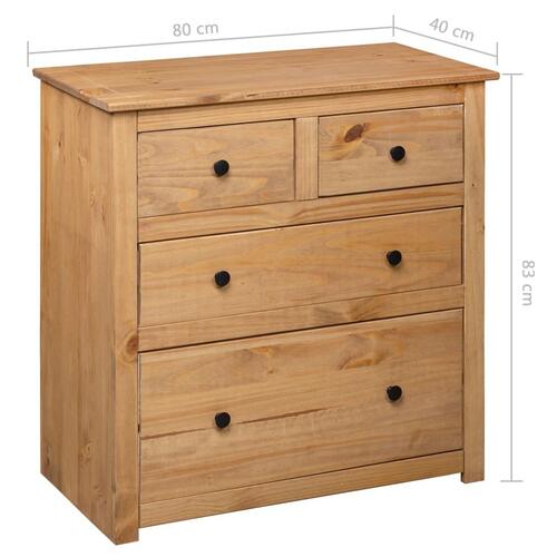 Skænk Panama-serien 80x40x83 cm massivt fyrretræ