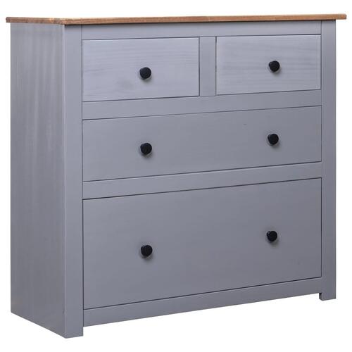 Skænk Panama-serien 80x40x83 cm massivt fyrretræ grå