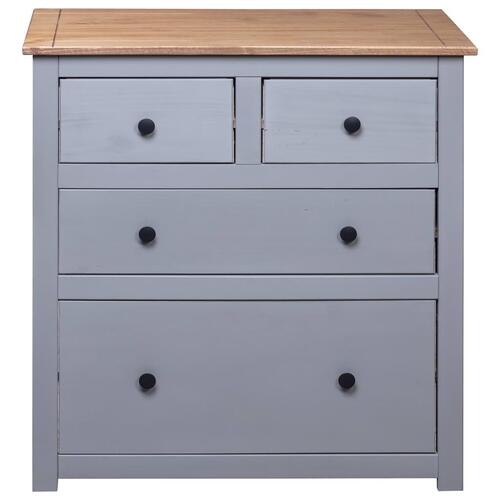 Skænk Panama-serien 80x40x83 cm massivt fyrretræ grå