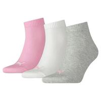 Sportsstrømper Puma Quarter Plain Grå Pink Hvid (3 stk) 35-38