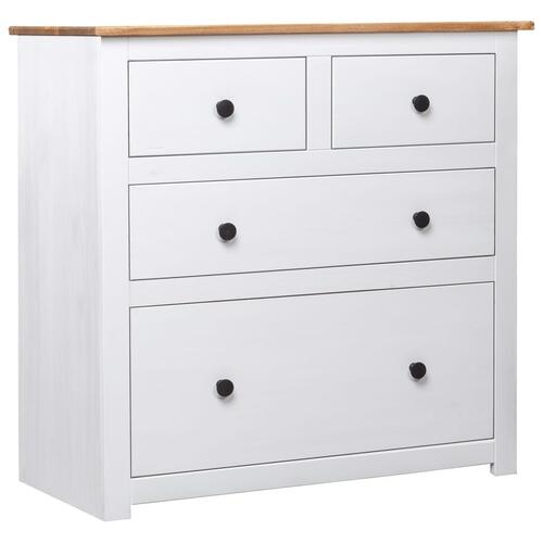 Skænk Panama-serien 80x40x83 cm massivt fyrretræ hvid