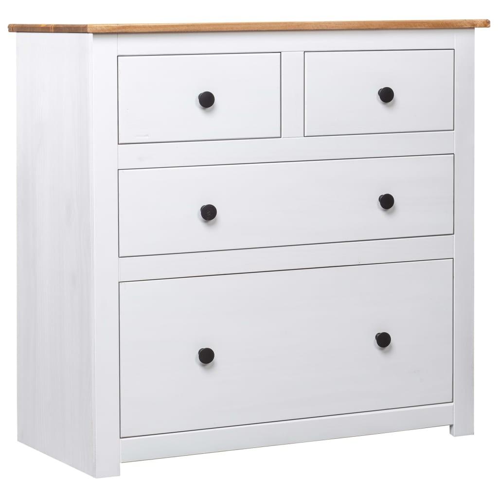 Skænk Panama-serien 80x40x83 cm massivt fyrretræ hvid