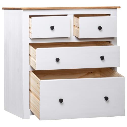 Skænk Panama-serien 80x40x83 cm massivt fyrretræ hvid