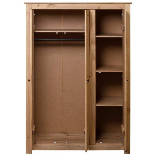 Klædeskab med 3 låger 118 x 50 x 171,5 cm fyrretræ Panama