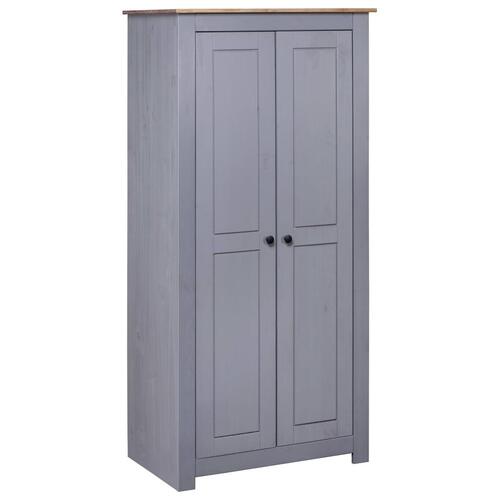 Klædeskab Panama-serien 80x50x171,5 cm massivt fyrretræ grå