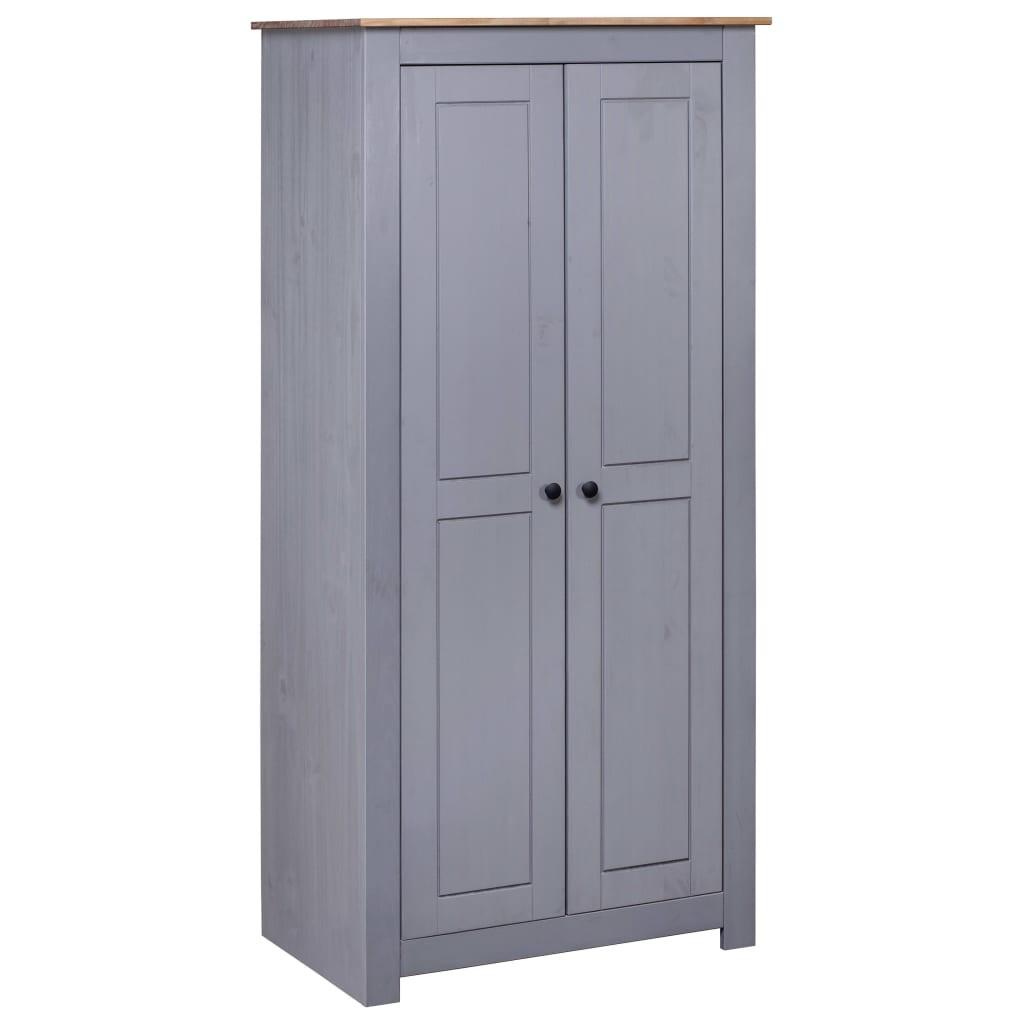 Klædeskab Panama-serien 80x50x171,5 cm massivt fyrretræ grå