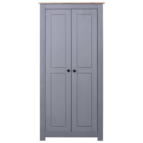 Klædeskab Panama-serien 80x50x171,5 cm massivt fyrretræ grå